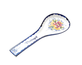 Suporte colher oval em faiança pintado à mão