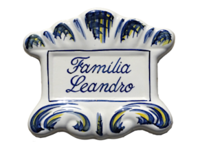 Placa de Família em faiança Leandro