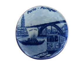 Rolha de cortiça em faiança motivo Porto Wine - Azul