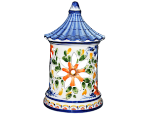 Chaminé árabe em faiança pintada à mão motivo flor multicolor