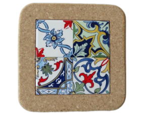 Azulejo decorado 10x10 cm com base em cortiça padrão 76