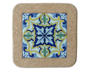 Azulejo decorado 10x10 cm com base de cortiça padrão 79