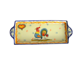 Torteira em faiança pintada à mão motivo nice day 