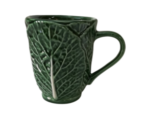 Caneca couve em faiança pintada à mão