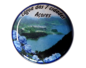 Rolha em faiança com cortiça decorada motivo lagoa das sete cidades