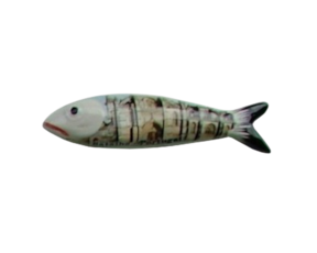 Sardinha magnética em faiança decorada motivo Batalha