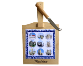 Tábua de queijo motivo monumentos 15x15 cm