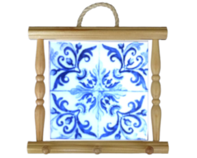 Suporte de panos em madeira natural 15x15 cm padrão 31