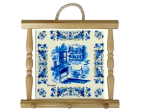 Suporte de panos em madeira natural 15x15 cm cozinha