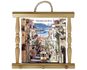 Suporte de panos em madeira natural 15x15 cm Lisboa