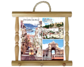 Suporte de panos em madeira natural 15x15 cm Lisboa