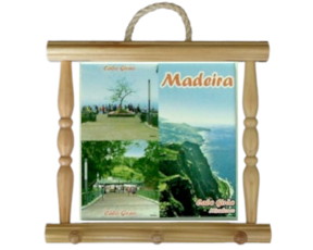Suporte de panos em madeira natural 15x15 cm Ilha da Madeira