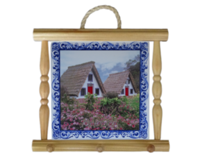 Suporte de panos em madeira natural 15x15 cm casa santana