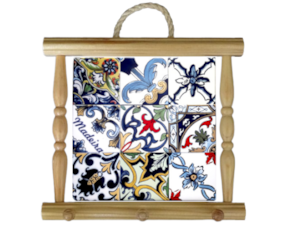 Suporte de panos em madeira natural 15x15 cm padrão 76