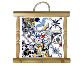 Suporte de panos em madeira natural 15x15 cm padrão 76
