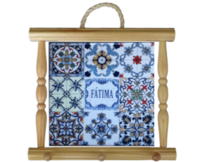 Suporte de panos em madeira natural 15x15 cm multi-padrão Fátima