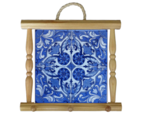 Suporte de panos em madeira natural 15x15 cm padrão 83