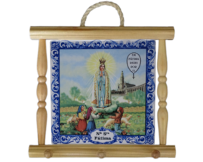 Suporte de panos em madeira natural 15x15 cm Fátima cores