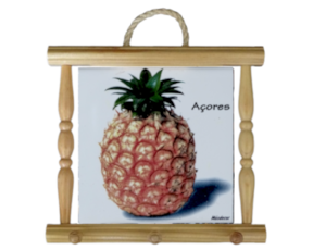 Suporte de panos em madeira natural 15x15 cm Ananás