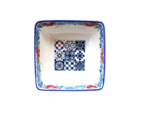 Taça de aperitivos em faiança decorada multi-padrão