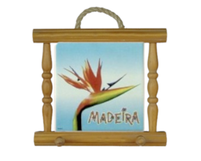 Suporte de panos em madeira natural 15x15 cm motivo estrelícia