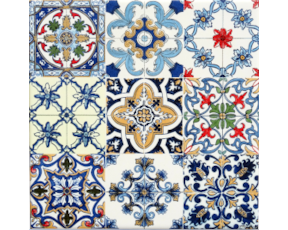 Azulejo decorado  7.5x7.5 cm multi-padrão