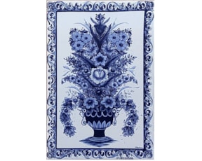 Azulejo decorado Florão Azul 20X30 cm