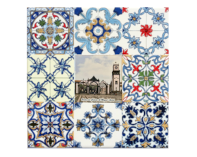Azulejo decorado 10x10cm multi-padrão portas da cidade