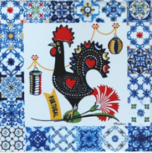 Magnético azulejo 7.5*7.5 cm motivo galo de Barcelos