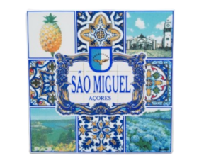 Magnético decorado 7.5*7.5 cm motivo São Miguel - Açores