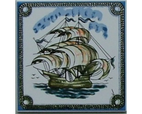 Azulejo Decorado Caravela 10X10 cm