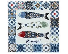 Azulejo decorado Sardinhas 15x15cm