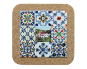 Azulejo decorado 15*15 cm com base em cortiça Caldas de Monchique Algarve