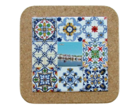 Azulejo decorado 15*15 cm com base em cortiça Tavira Algarve