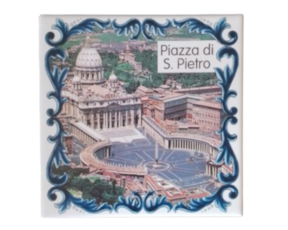 Magnético com azulejo 5*5 cm Piazza di S. Pietro - Itália