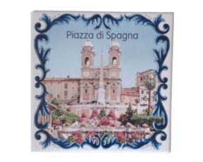 Magnético com azulejo 5*5 cm Piazza di Spagna - Itália