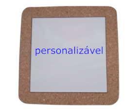 Azulejo 7.5*7.5 cm  (serigrafia) com base de cortiça e decoração personalizável