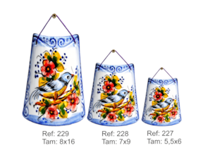 Telha em faiança pintada à mão decoração Primavera / Pássaro