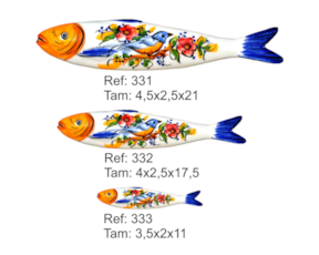 Sardinha decorativa em faiança pintada à mão decoração Primavera / Pássaro