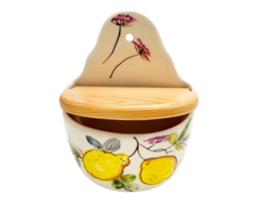 Saleiro em faiança pintado à mão decoração Limões