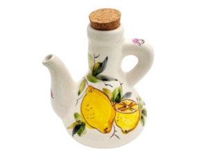 Garrafa de azeite em faiança pintada à mão decoração Limões