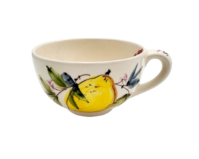 Chávena grande em faiança pintada à mão decoração Limões