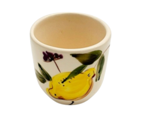Copo de café em faiança pintado à mão decoração Limões