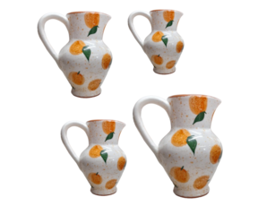 Jarro pipa em cerâmica pintado à mão decoração Laranjinha