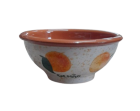 Tigela baixa em cerâmica pintada à mão decoração Laranjinha