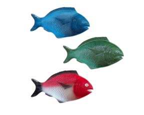 Travessa peixe em faiança pintada à mão