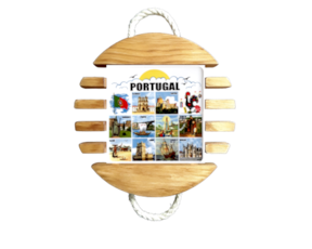 Base de tacho Portugal em Madeira Natural 10x10 cm