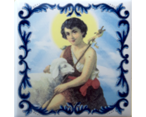 Magnético com azulejo decorado São João Baptista 5X5cm