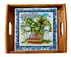 Tabuleiro asa lisa envernizado Carro Vime 15x15 cm