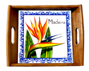 Tabuleiro asa lisa envernizado Estrelícia 15x15 cm